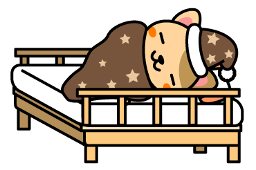 ベッドで寝ている猫のイラスト かわいいフリー素材 無料イラスト 素材のプチッチ
