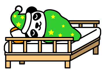 ベッドで寝ているパンダのイラスト かわいいフリー素材 無料イラスト 素材のプチッチ