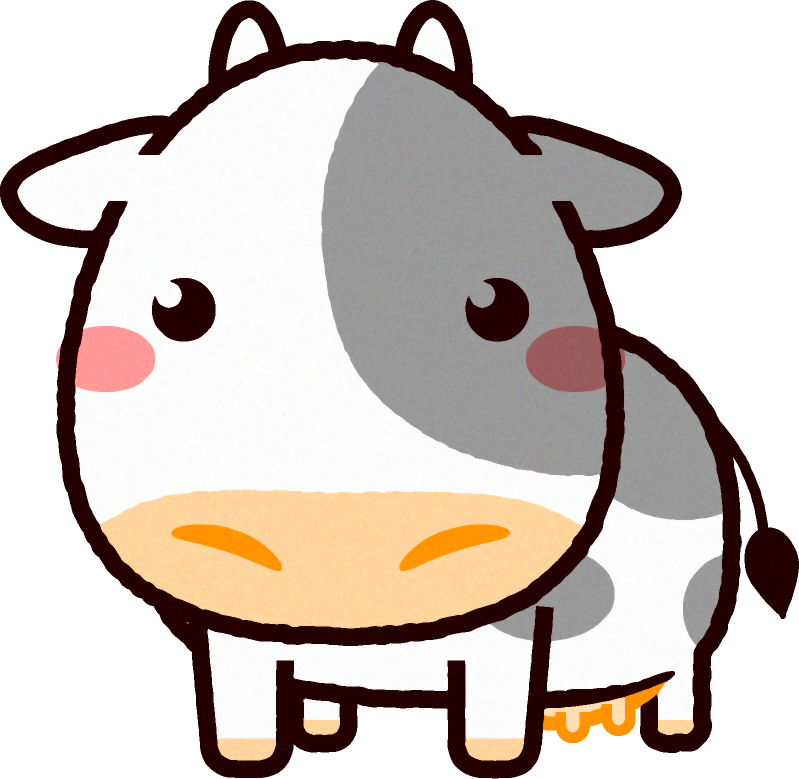 メウシのイラスト/Cow｜動物｜素材のプチッチ
