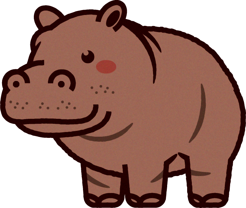 カバのイラスト Hippopotamus 動物 素材のプチッチ
