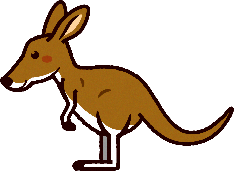 カンガルーのイラスト Kangaroo 動物 素材のプチッチ