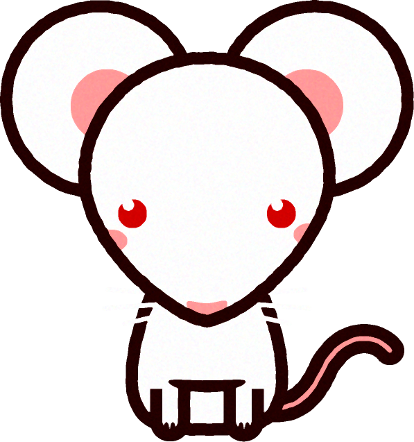 白いネズミのイラスト/Mouse｜動物｜素材のプチッチ