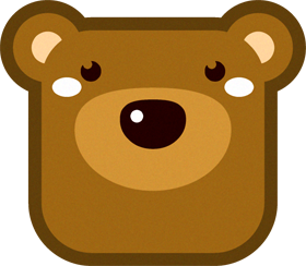 熊の動物ブロックイラスト