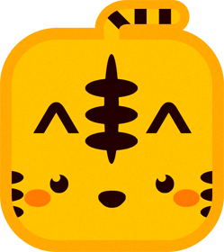 虎の動物ブロックイラスト
