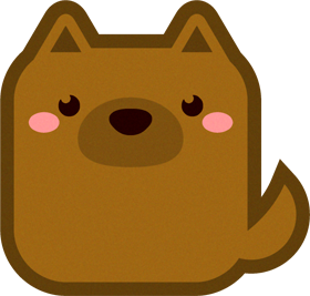 犬の動物ブロックイラスト/茶色