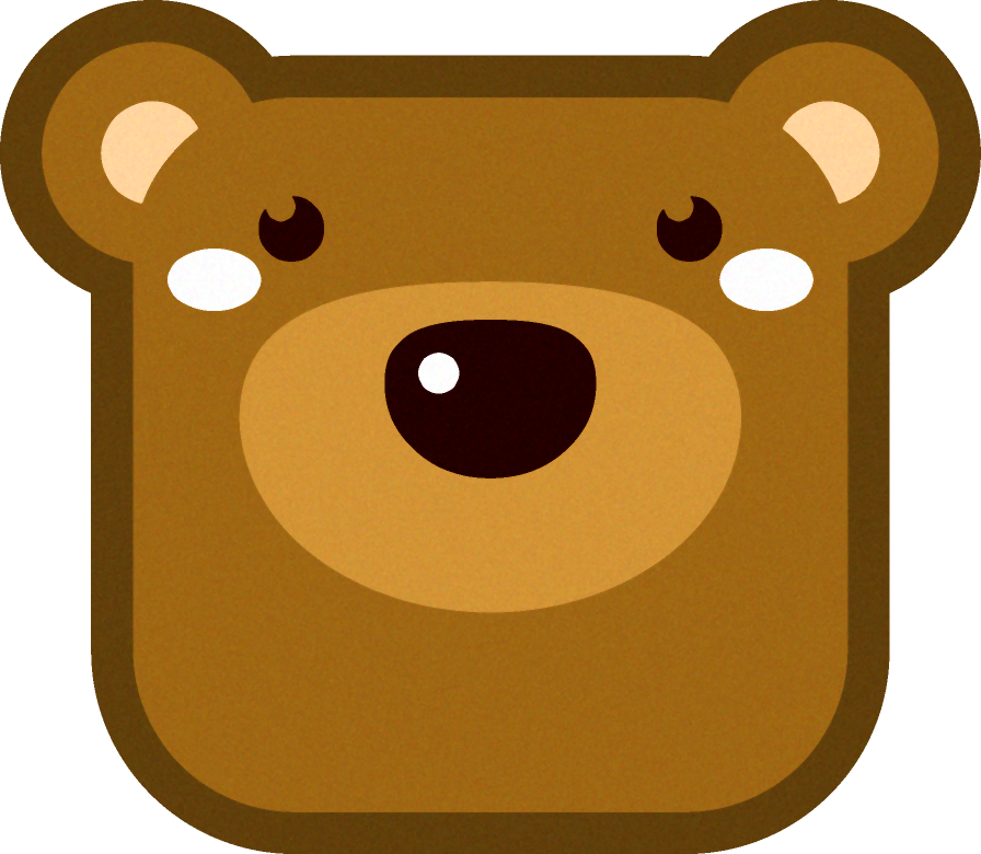 熊の動物ブロックイラスト