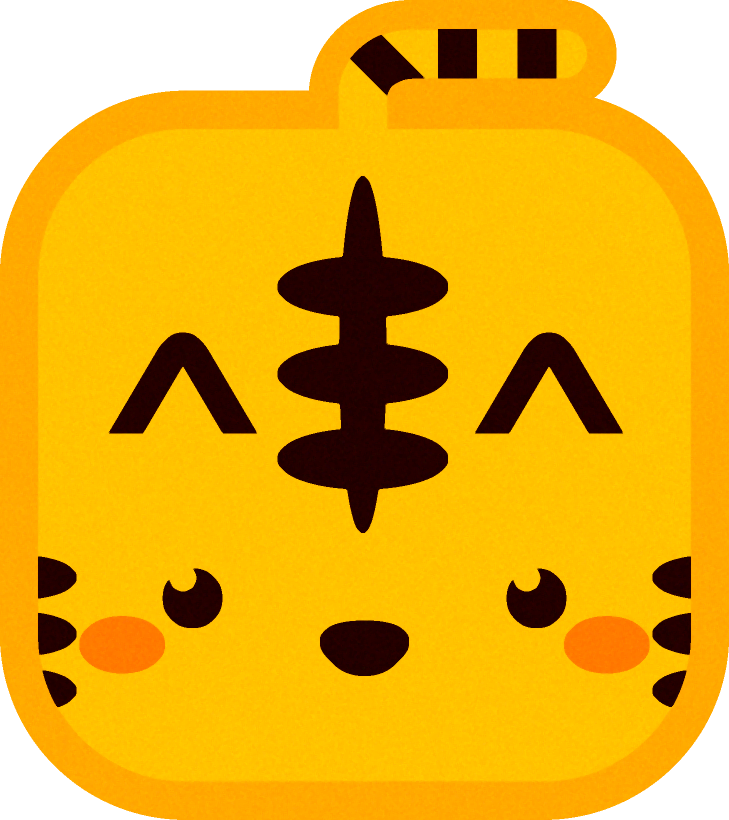 虎の動物ブロックイラスト