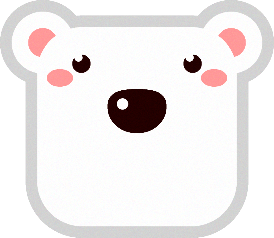 白熊の動物ブロックイラスト 動物 素材のプチッチ