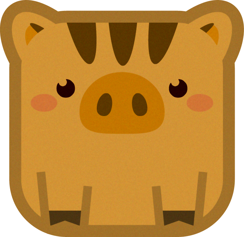 猪の動物ブロックイラスト 瓜坊 動物 素材のプチッチ