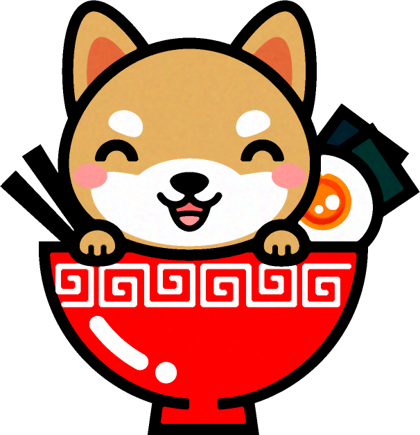 犬とラーメンと丼のイラスト 笑顔 かわいいフリー素材 無料イラスト 素材のプチッチ