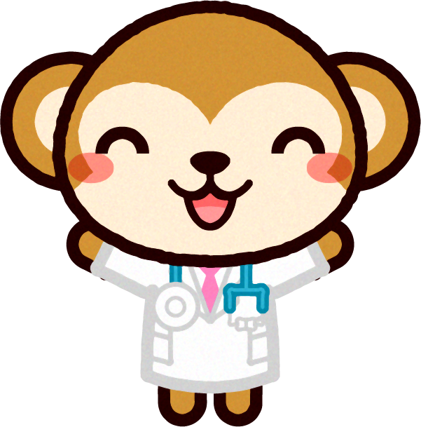 動物のお医者さんイラスト サル 動物と病院 動物 素材のプチッチ