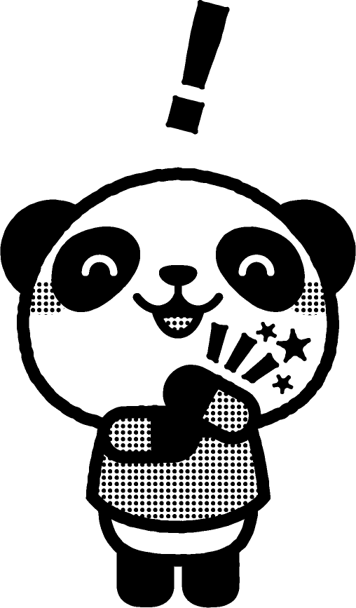 パンダのイラスト 納得 動物と記号 動物 素材のプチッチ