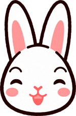 ウサギの顔イラスト/笑顔