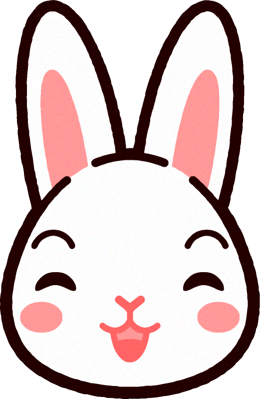 ウサギの顔イラスト/笑顔