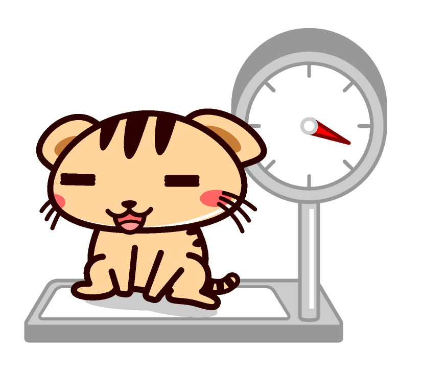 体重を測る猫イラスト 肥満 猫 動物 素材のプチッチ
