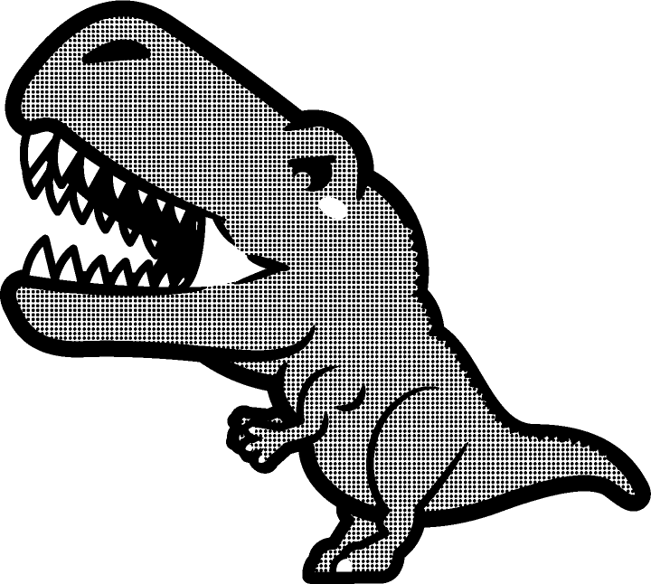 ティラノサウルスのイラスト/モノクロ