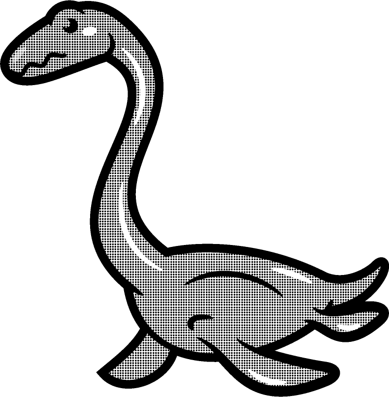 エラスモサウルスのイラスト/モノクロ