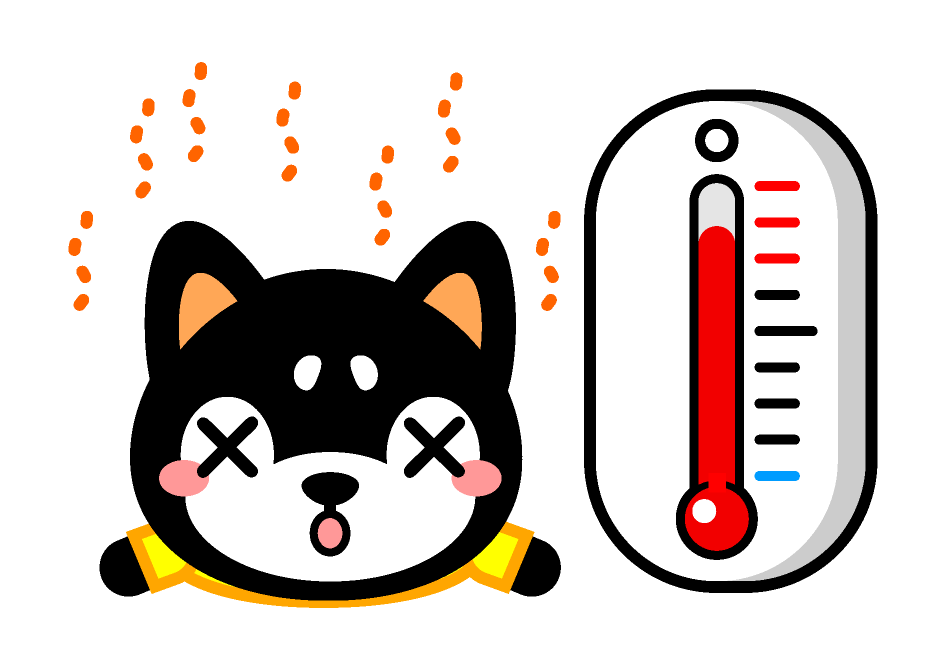 暑さでバテている犬イラスト 犬 動物 素材のプチッチ