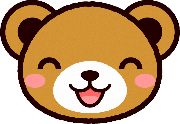 かわいいクマの顔のイラスト 笑う かわいいクマの顔 動物 素材のプチッチ