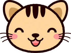 かわいい猫の顔のイラスト/笑う
