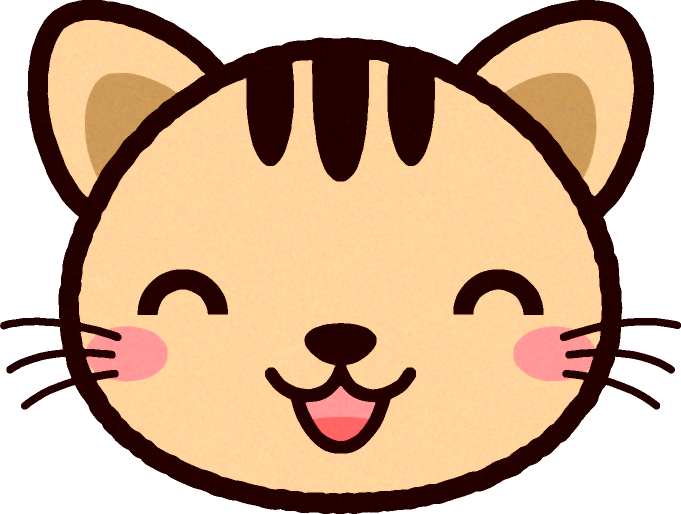 かわいい猫の顔のイラスト 笑う かわいい猫の顔 動物 素材のプチッチ