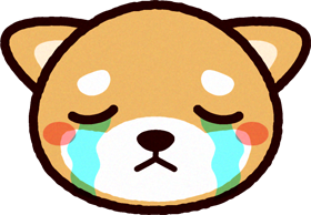 かわいい柴犬の顔のイラスト/泣く