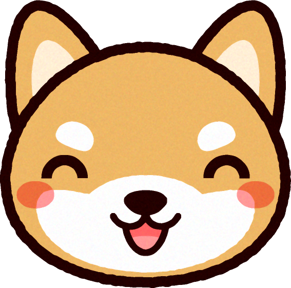 かわいい柴犬の顔のイラスト 笑う かわいい柴犬の顔 動物 素材のプチッチ
