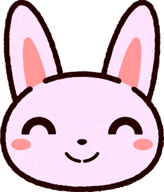 かわいいウサギの顔のイラスト/ほほ笑む