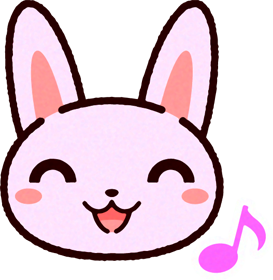 かわいいウサギの顔のイラスト/笑う