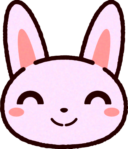 かわいいウサギの顔のイラスト/ほほ笑む