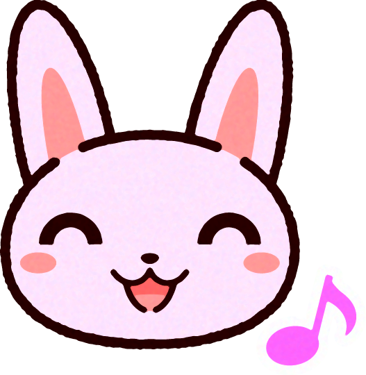 かわいいウサギの顔のイラスト/笑う