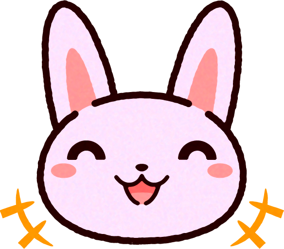 かわいいウサギの顔のイラスト/喜ぶ