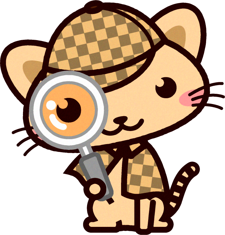 探偵の服を着た猫イラスト 猫 動物 素材のプチッチ