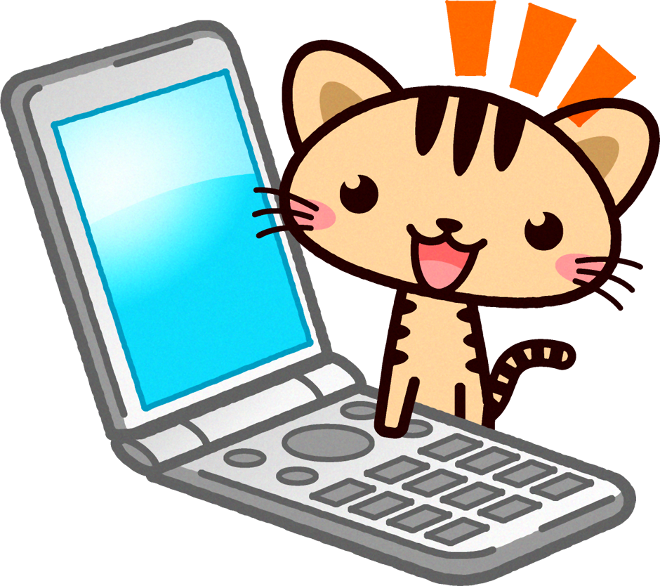 猫イラスト 携帯電話 猫 動物 素材のプチッチ