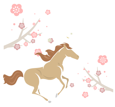 和風イメージの馬イラスト かわいいフリー素材 無料イラスト 素材のプチッチ