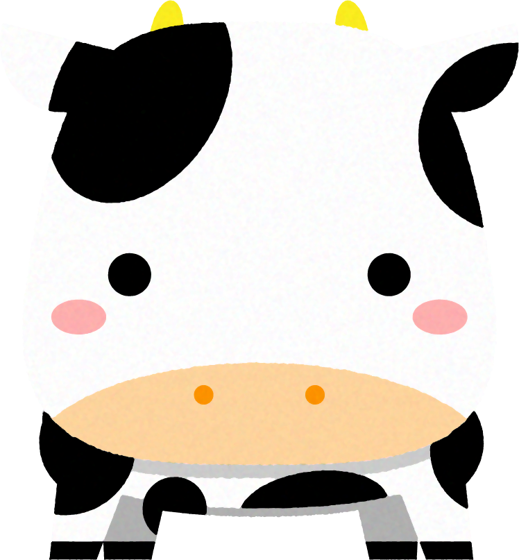 牛のイラスト 正面 牛イラスト 動物 素材のプチッチ