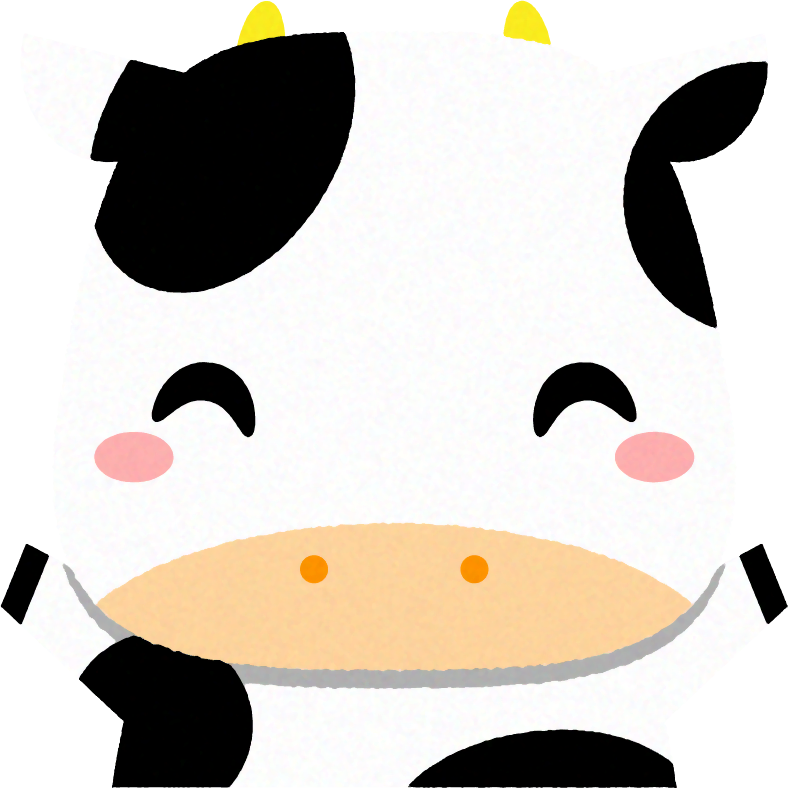 牛のイラスト/喜ぶ