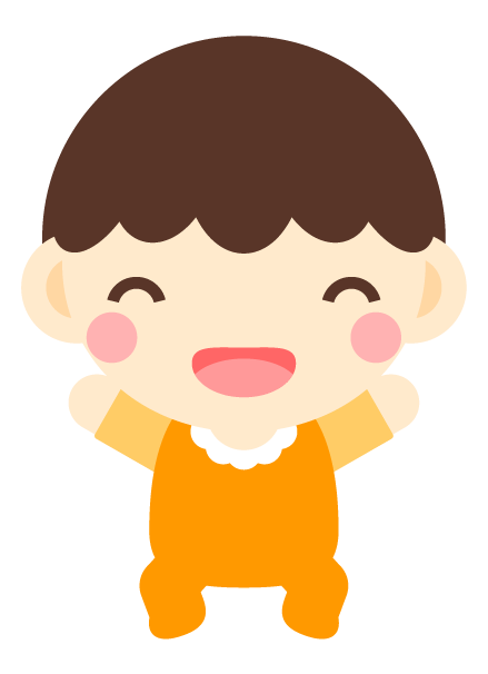 体を開いて笑っている赤ちゃんイラスト 男の子 かわいいフリー素材 無料イラスト 素材のプチッチ