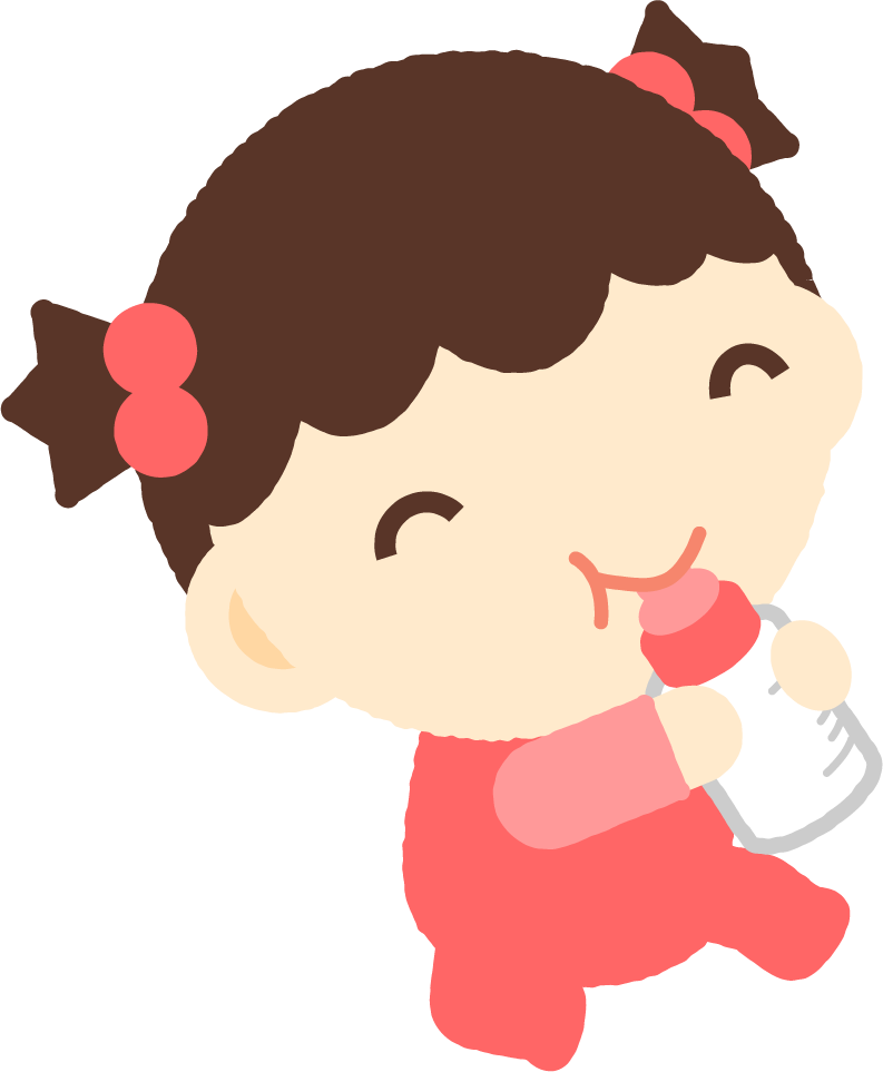 赤ちゃんイラスト 女の子 ミルクを飲む 赤ちゃん 女の子 赤ちゃん 素材のプチッチ
