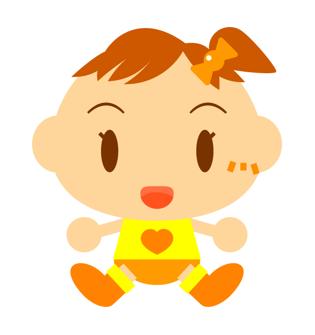 赤ちゃんイラスト 黄色の服を着た女の子 かわいいフリー素材 無料イラスト 素材のプチッチ