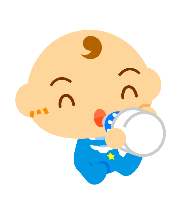 ミルクを飲む赤ちゃんイラスト 男の子 かわいいフリー素材 無料イラスト 素材のプチッチ