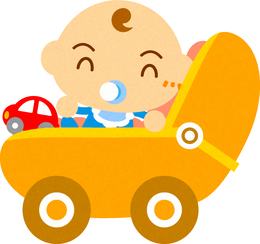 ベビーカーに乗った かわいい赤ちゃんイラスト 男の子 移動する かわいい赤ちゃん 赤ちゃん 素材のプチッチ
