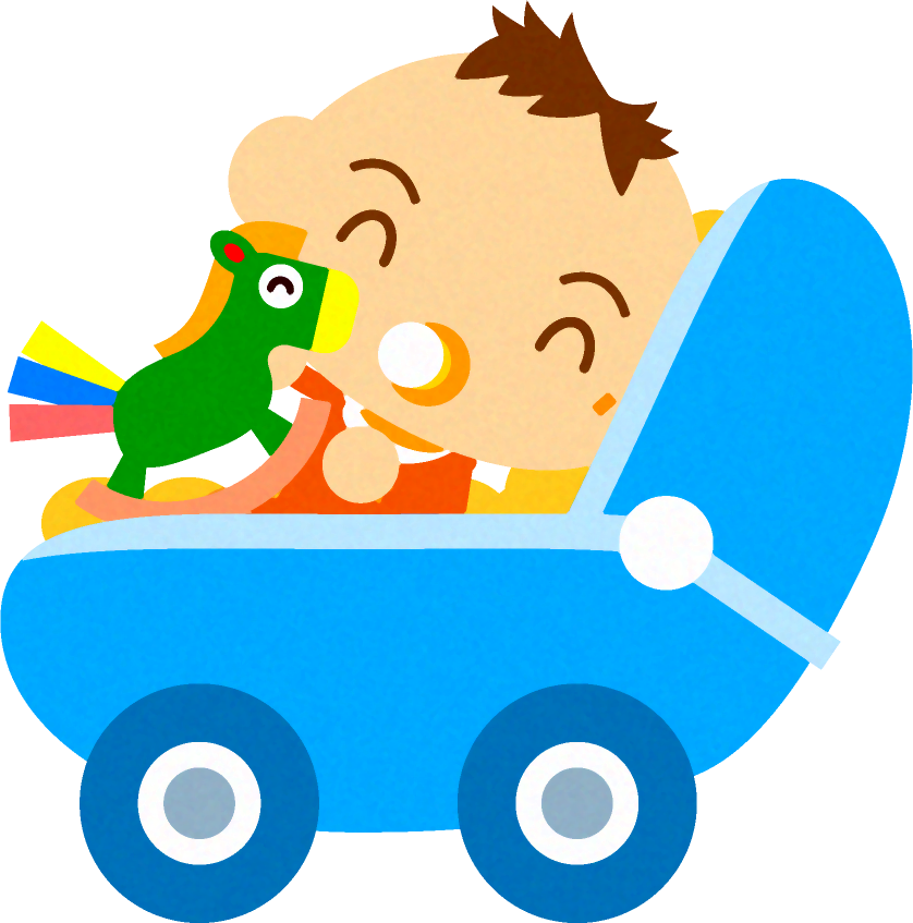 ベビーカーに乗った かわいい赤ちゃんイラスト 男の子2 移動する かわいい赤ちゃん 赤ちゃん 素材のプチッチ