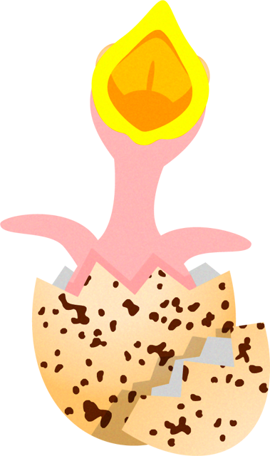 卵から孵ったツバメの雛イラスト ツバメ 鳥 素材のプチッチ
