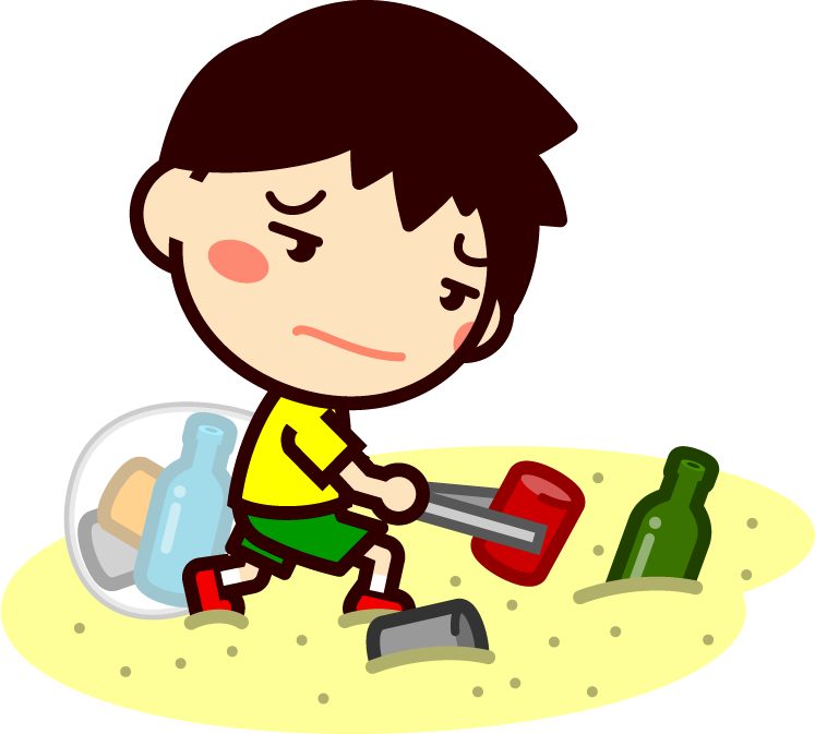 清掃活動をする子供イラスト 男の子 環境 資源 素材のプチッチ