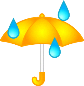 傘と雨粒のイラスト