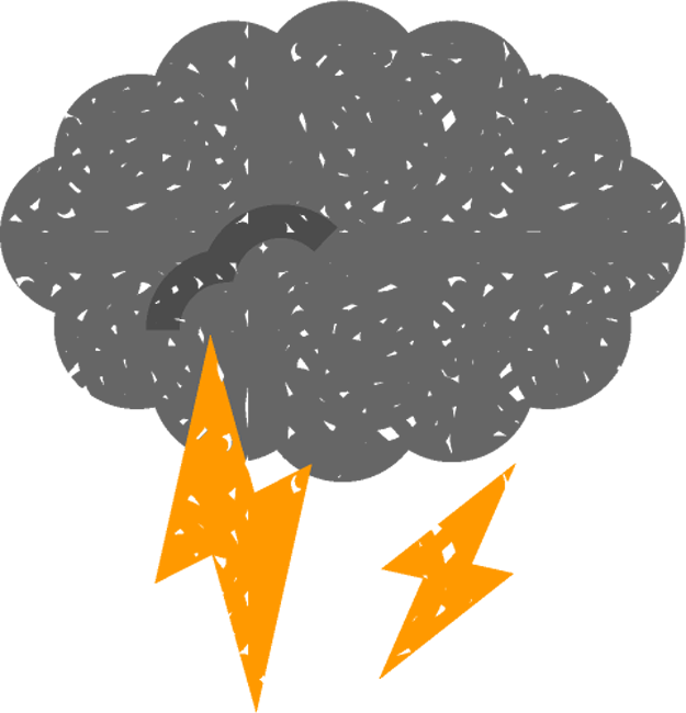 雷イラスト 雲から雷が落ちる 環境 資源 素材のプチッチ