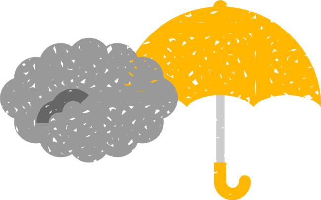 曇り時々雨のイラスト 環境 資源 素材のプチッチ