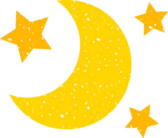 夜の晴れイラスト 三日月と星 かわいいフリー素材 無料イラスト 素材のプチッチ