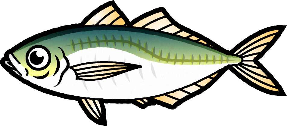 マアジのイラスト 海の生き物 魚 素材のプチッチ